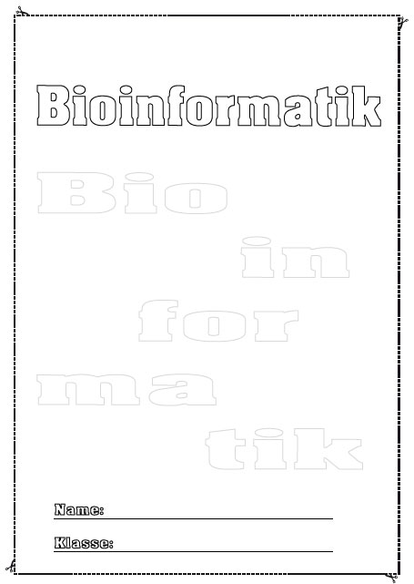 Deckblatt Bioinformatik 2