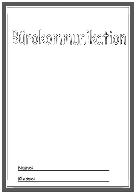 Deckblatt Bürokommunikation