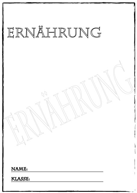 Deckblatt Ernährung