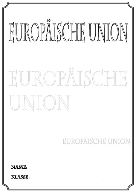 Deckblatt Europäische Union 2