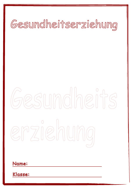 Deckblatt Gesundheitserziehung