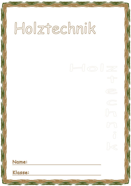 Deckblatt Holztechnik