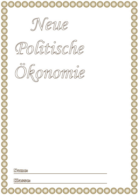 Deckblatt Neü Politische Oekonomie