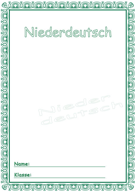 Deckblatt Niederdeutsch