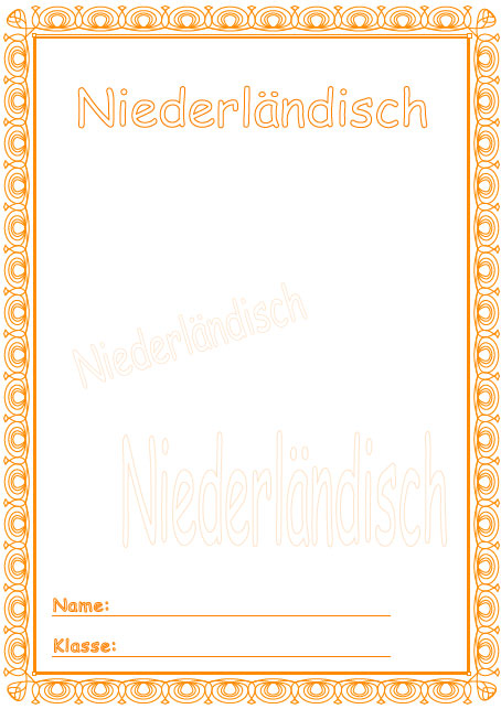 Deckblatt Niederländisch