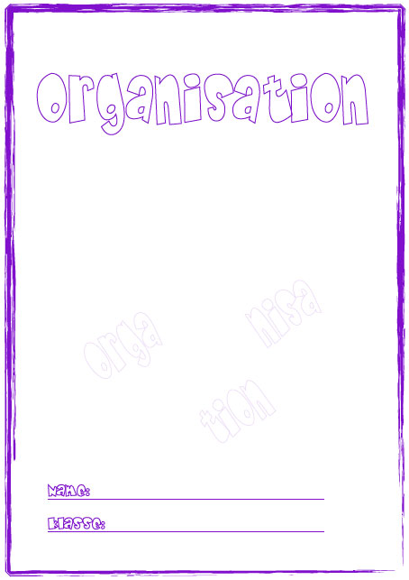 Deckblatt Organisation