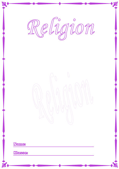 Religion Deckblatt ausdrucken | Deckblaetter.eu