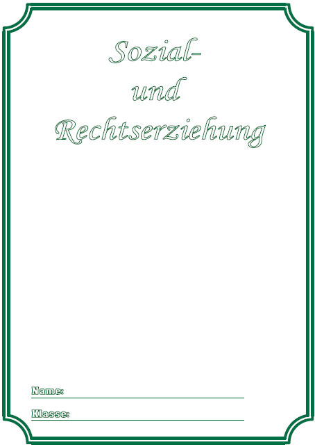 Deckblatt Sozial und Rechtserziehung