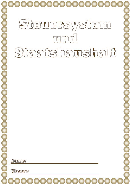 Deckblatt Steürsystem und Staatshaushalt