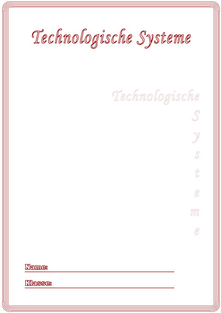 Deckblatt Technologische Systeme
