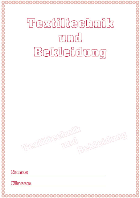 Deckblatt Textiltechnik und Bekleidung