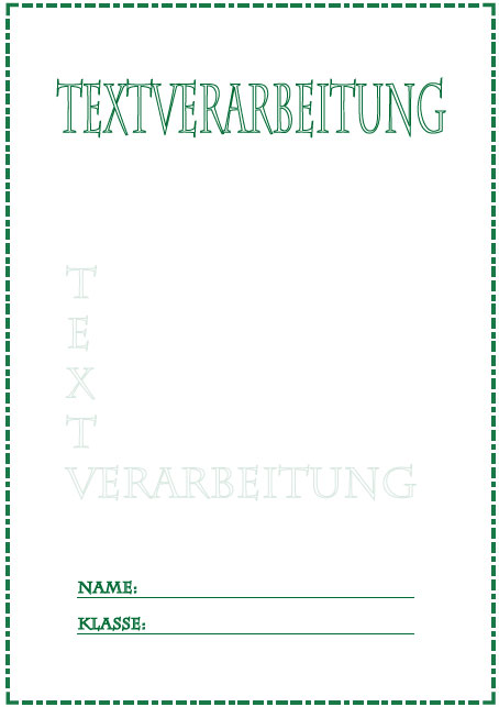 Deckblatt Textverarbeitung