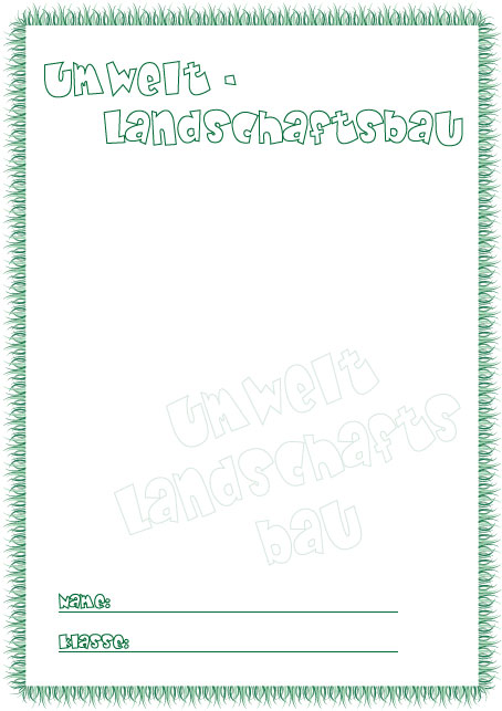 Deckblatt Umwelt Landschaftsbau