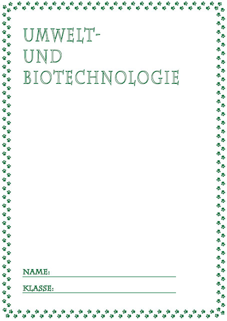 Deckblatt Umwelt und Biotechnologie