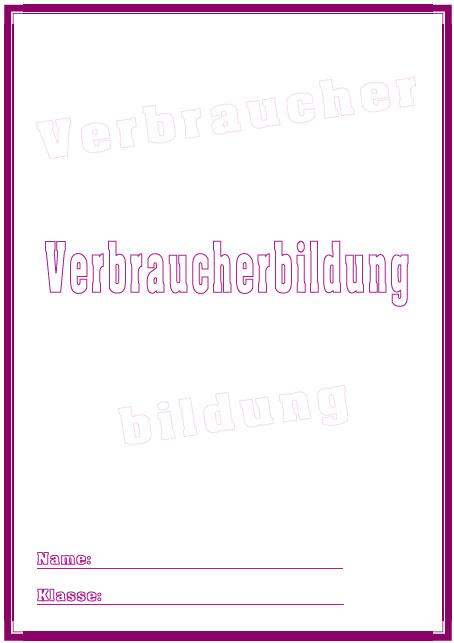 Deckblatt Verbraucherbildung