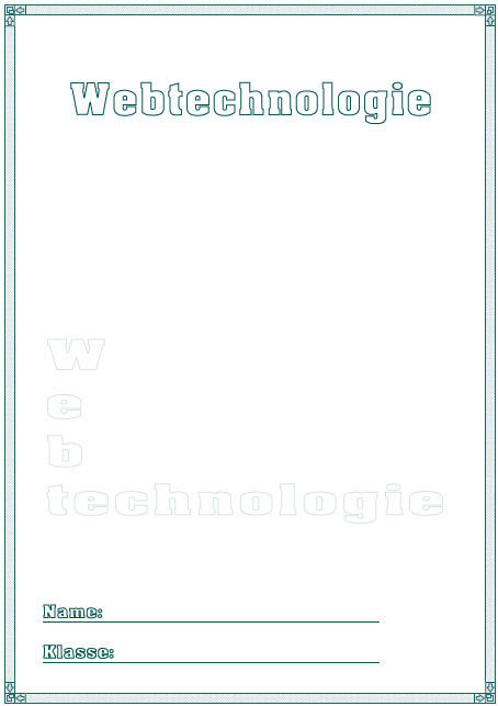 Deckblatt Webtechnologie
