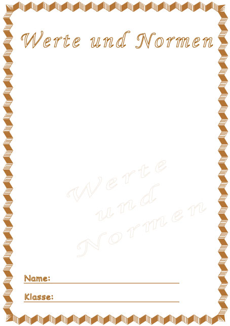 Deckblatt Werte und Normen