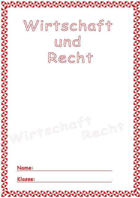 Deckblatt Wirtschaft und Recht