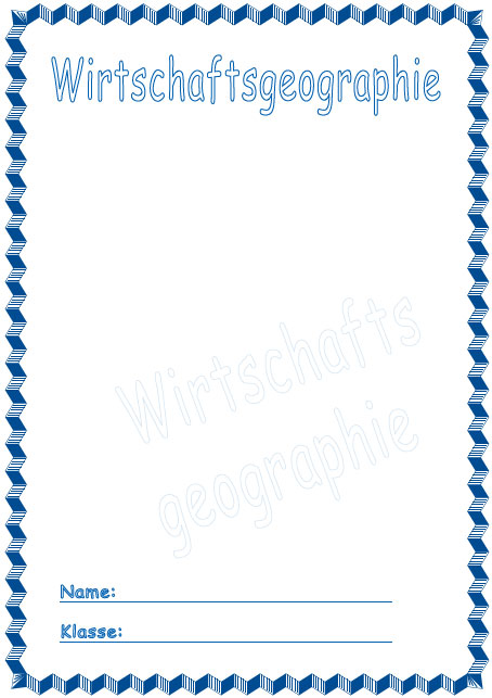 Deckblatt Wirtschaftsgeographie