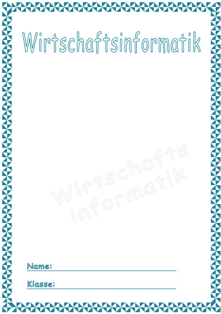 Deckblatt Wirtschaftsinformatik