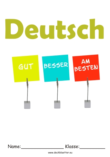 Deckblatt Deutsch Schulfach
