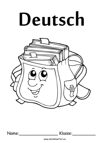 Deckblatt Deutsch Schultasche