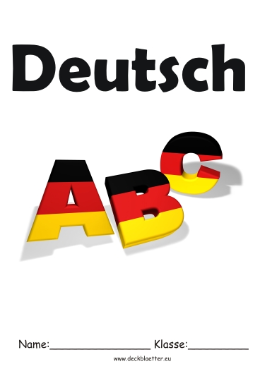Deckblatt Schulfach Deutsch