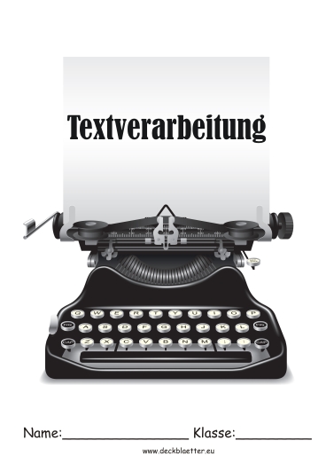 Deckblatt Schulfach Textverarbeitung