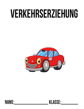 Deckblatt Verkehrserziehung Auto